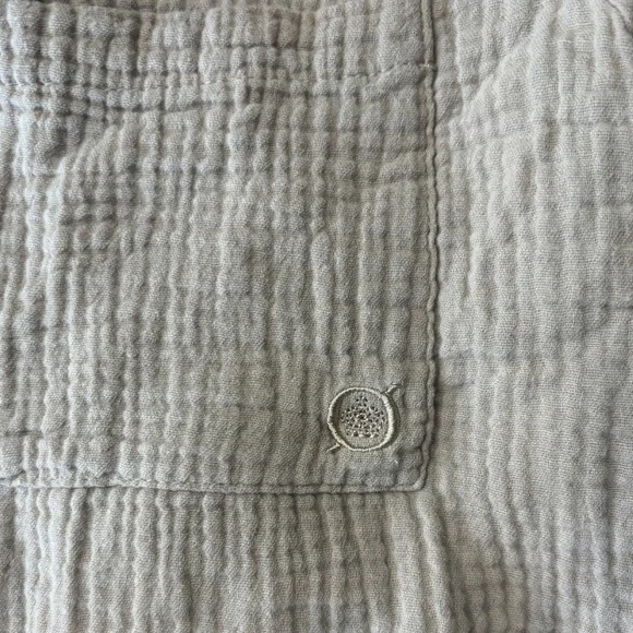 Børn XL Gauze Cotton Pajama Set Neutral Button Top & Shorts Lounge Set - Picture 4 of 5